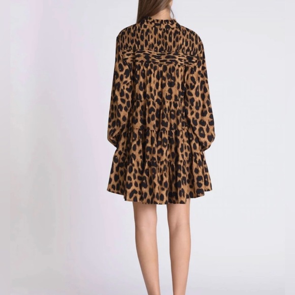 Muche Muchette Rina Leopard Print Tiered Mini Dress One Size Flowy Summer EUC - Picture 10 of 10